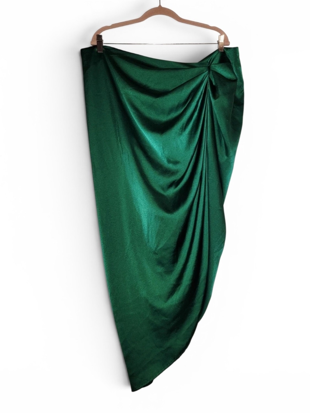 SHEIN Emerald Green Asymmetrical Draped Skirt